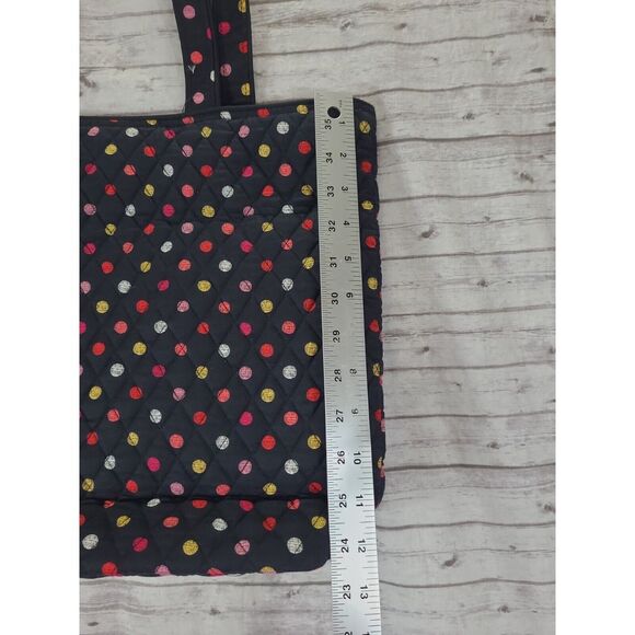 Verra Bradley Black Polka Dot Purse ROSE Print Lining - Picture 4 of 8